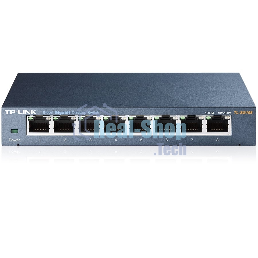 Коммутатор TP-Link SMB TL-SG108 8-port Desktop Gigabit Switch, 8 10/100/1000M RJ45 ports,metal case