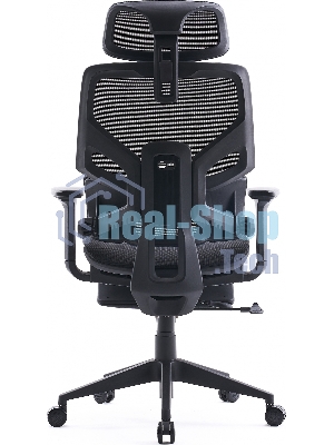 Кресло Cactus CS-CHR-MC01-BLBK синий, сетка, подголовник, подставка для ног