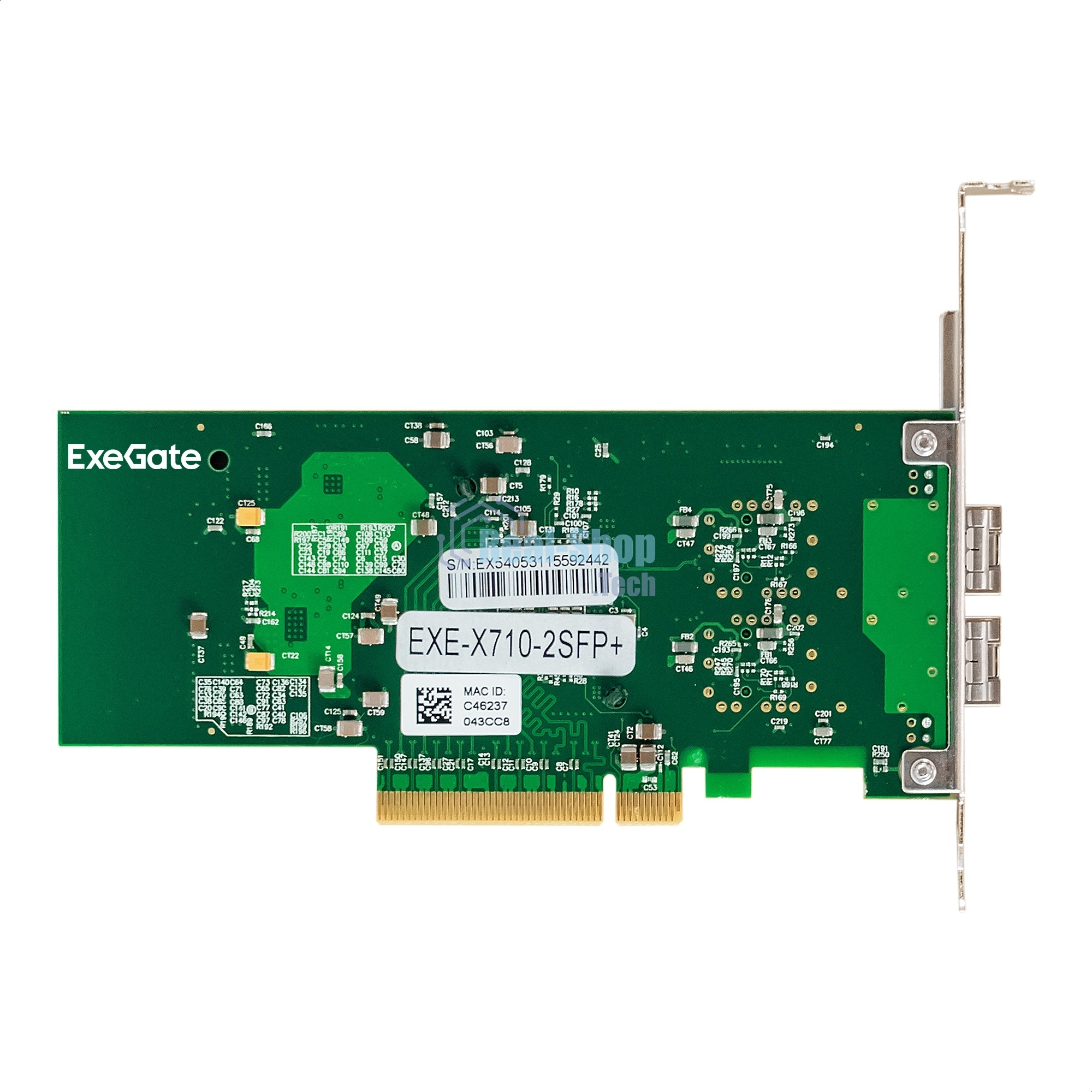 Сетевой адаптер ExeGate EXE-X710-2SFP+ (PCI-E x8 v.3, порты 2x SFP+, Dual 10Gb/s, Server NIC Chipset Intel FTXL710)