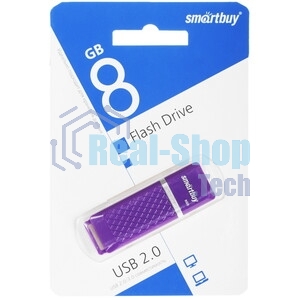 Флешка USB Smartbuy Quartz Violet (SB8GbQZ-V), 8Gb, USB 2.0, R/W 15/5, фиолетовый