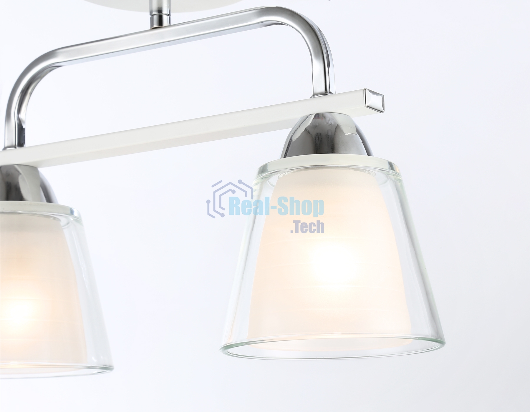 Светильник Ambrella light TR303229/2 WH/CH/CL/FR белый/хром/прозрачный/белый матовый E27*2 max 60W 340*120*250