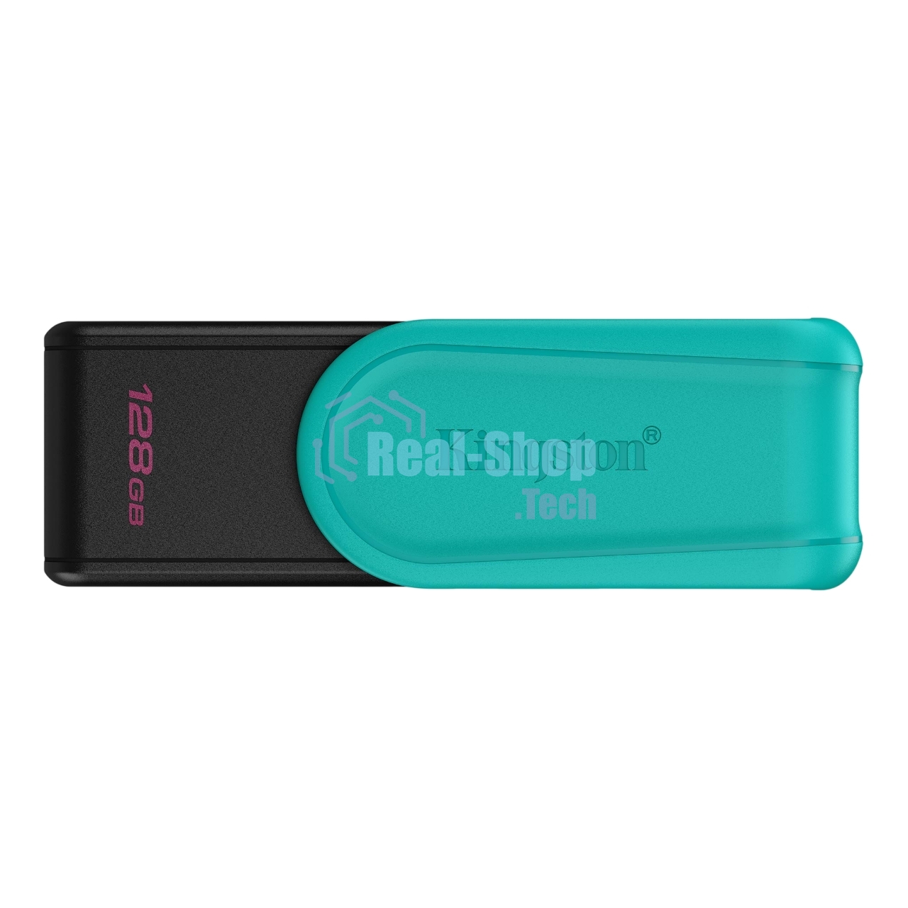 Флешка USB Kingston DataTraveler Exodia S (DTXS/128Gb), 128Gb, USB 3.2 Gen 1, R/W 150/60, бирюзовый/черный
