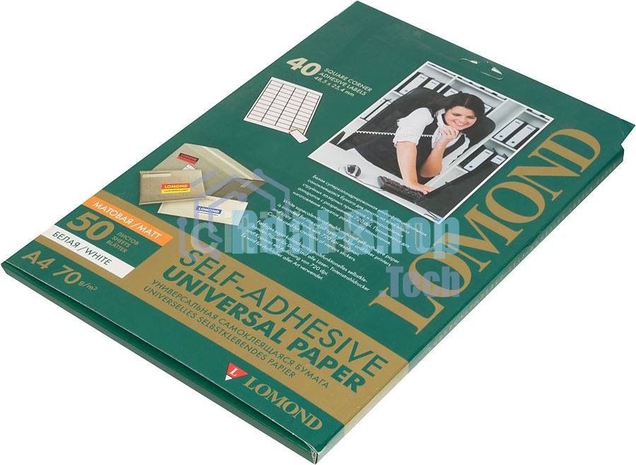 Самоклеящаяся бумага Lomond универсальная для этикеток, A4, 40 делен. (48.5 x 25.4 мм), 70 г/м2, 50 листов