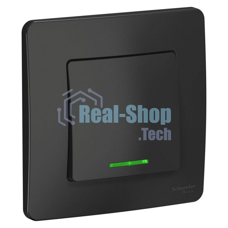 Выключатель 1-кл. СП Blanca (сх.1) 10А 250 В с подсветкой антрацит SchE BLNVS010116