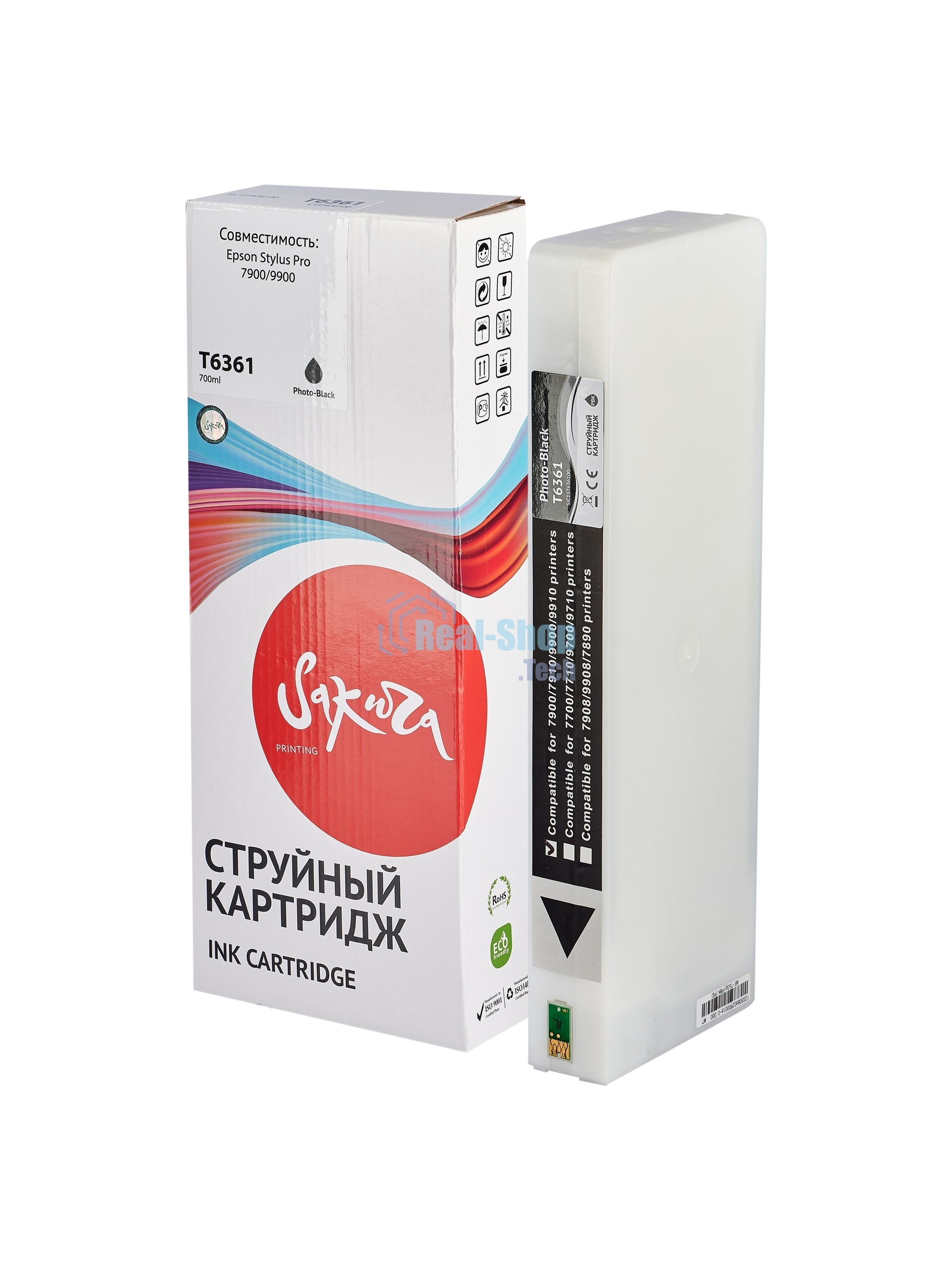 Картридж струйный Sakura C13T636100 (T6361 Photo Black) для Epson, фото-черный, 700 мл.