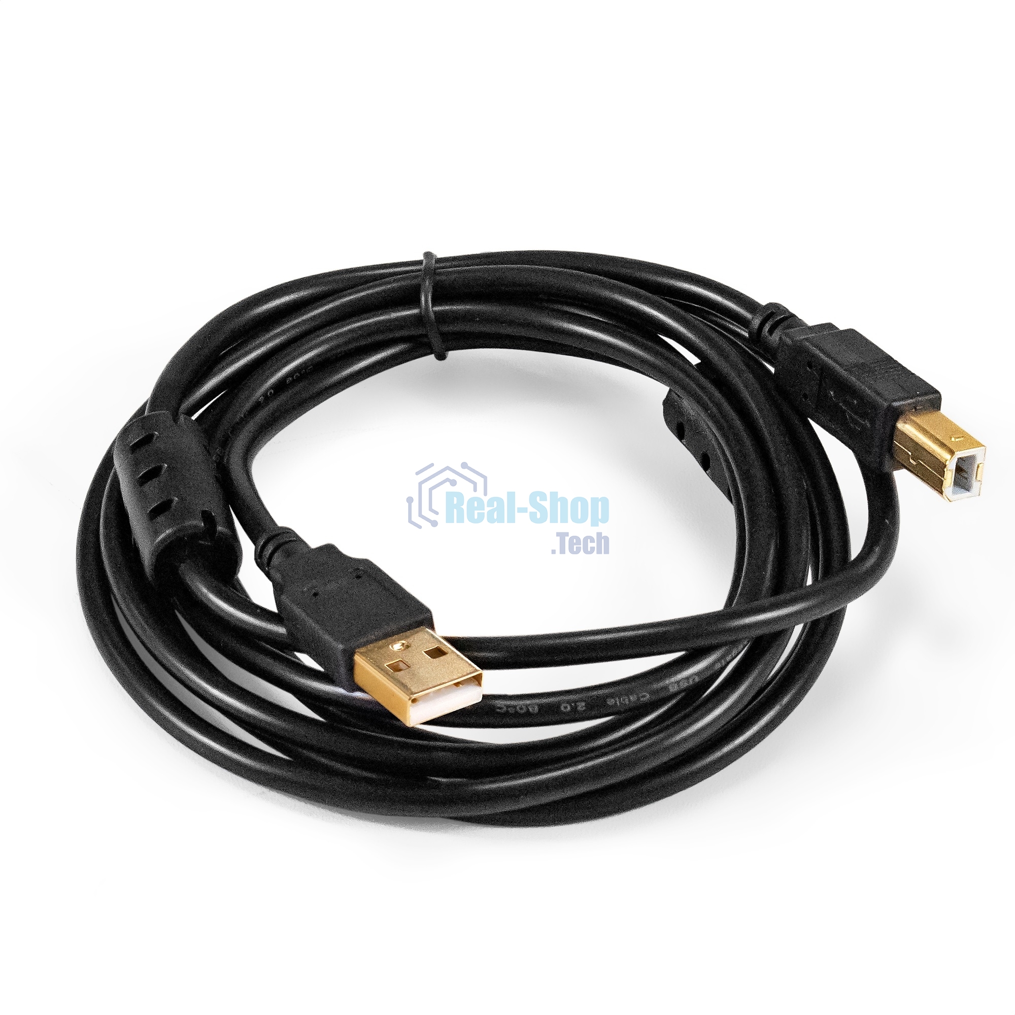 Кабель USB 2.0 ExeGate EX-CCF-USB2-AMBM-2.0 (Am/Bm, 2,0м, 2 фильтра)