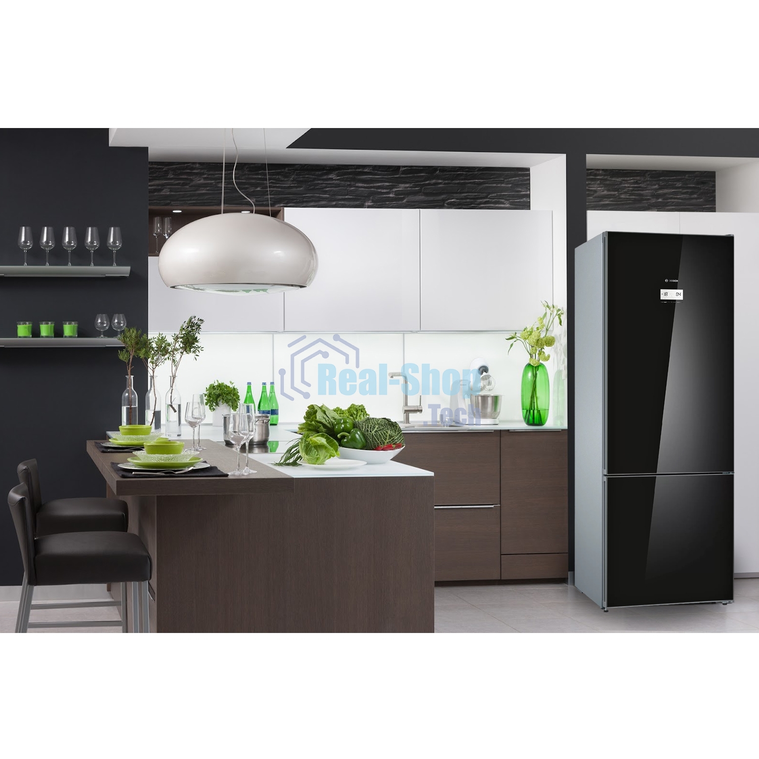 Холодильник Bosch KGN49LB30U черный двухкамерный 330/105л морозилка снизу, No Frost