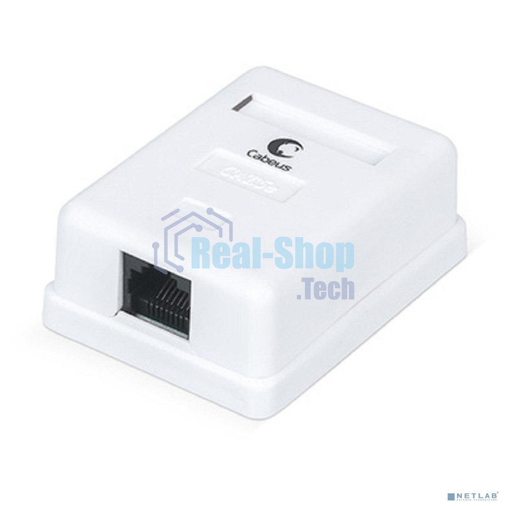 Розетка компьютерная Cabeus WS-8P8C-Cat.5e-1 RJ-45, категория 5e, одинарная, внешняя, Dual IDC