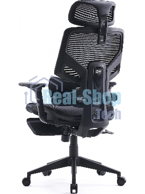 Кресло Cactus CS-CHR-MC01-BLBK синий, сетка, подголовник, подставка для ног