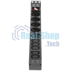 Блок розеток горизонтальный ExeGate ServerPro PDU-19H008 Al-5C135S-C14-SW, 19