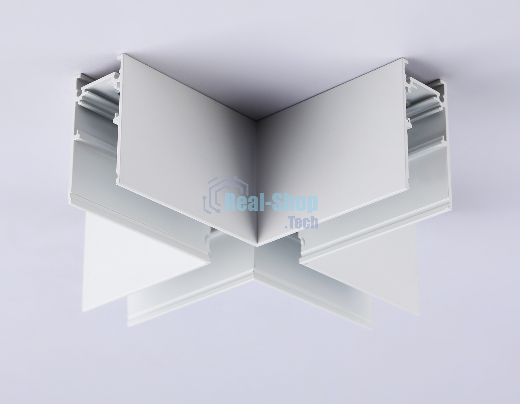 GL3375 WH белый коннектор X-образный для накладного шинопровода 170*170*53.7