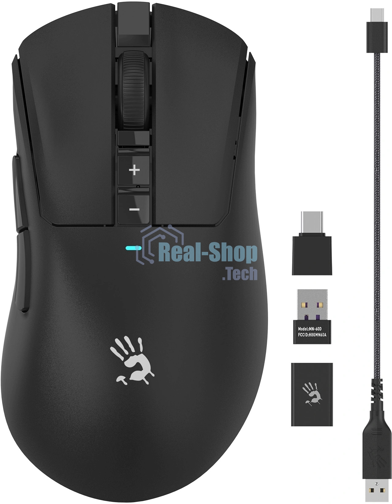 Мышь беспроводная/проводная A4Tech Bloody R73 Ultra черный, 20000 dpi, USB Type-A, радиоканал, кнопки - 7