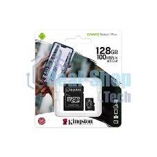 Флеш карта microSDHC 128Gb microSDXC Kingston SDCS2/128Gb Class10 UHS-I Canvas Select up to 100Mb/s с адапт.