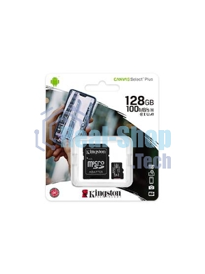 Флеш карта microSDHC 128Gb microSDXC Kingston SDCS2/128Gb Class10 UHS-I Canvas Select up to 100Mb/s с адапт.