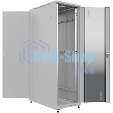 Шкаф серверный NTSS Премиум (NTSS-R42U80100GS) напольный 42U 800x1000 мм пер. дв. стекл. металл 900 кг серый IP20 сталь