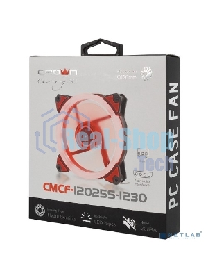 Вентилятор для корпуса Crown CMCF-12025S-1230 черный/красный, 120 мм, 1650 об/мин, 23 дБ, 3 pin
