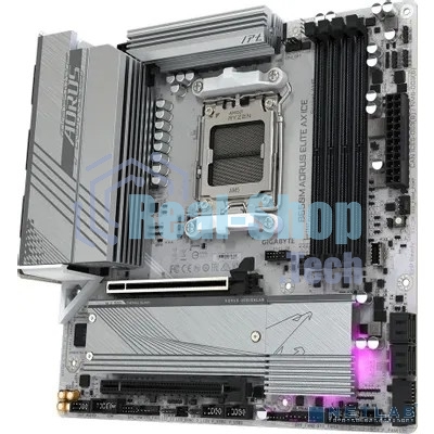 Материнская плата GIGABYTE B650M AORUS ELITE AX ICE, AM5, AMD B650, 4xDDR5, 4xSATA, 2xM.2, 1xPCIe 4.0 x16, 1xPCIe 4.0 x4, 1xDP, 1xHDMI, 1x2.5Gb LAN, Wi-Fi 6E, Bluetooth 5.3, S/PDIF, 2xUSB-C 10Gbps, 2xUSB-A 10Gbps, 5xUSB-A 5Gbps, 4xUSB-A 2.0, 2x3.5 мм, 7.1, mATX