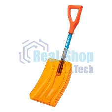 Лопата для уборки снега Сибртех поликарбонат, 270х360х840 мм, стальной черенок, усиленная