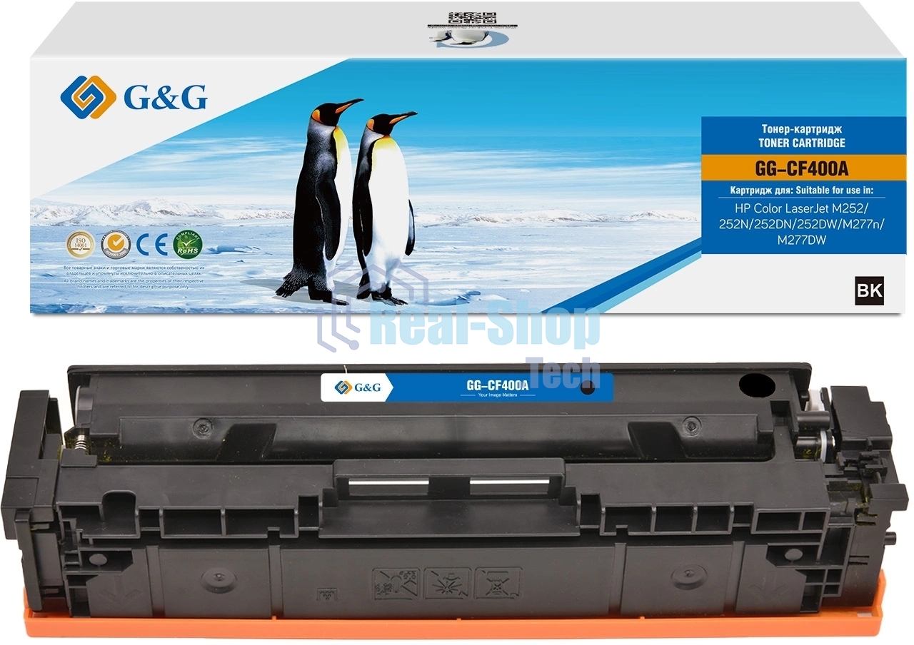Картридж лазерный G&G GG-CF400A (CF400A) черный (1500 стр.) для HP CLJ M252/252N/252DN/252DW/M277n/M277DW
