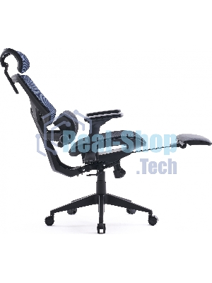 Кресло Cactus CS-CHR-MC01-BLBK синий, сетка, подголовник, подставка для ног