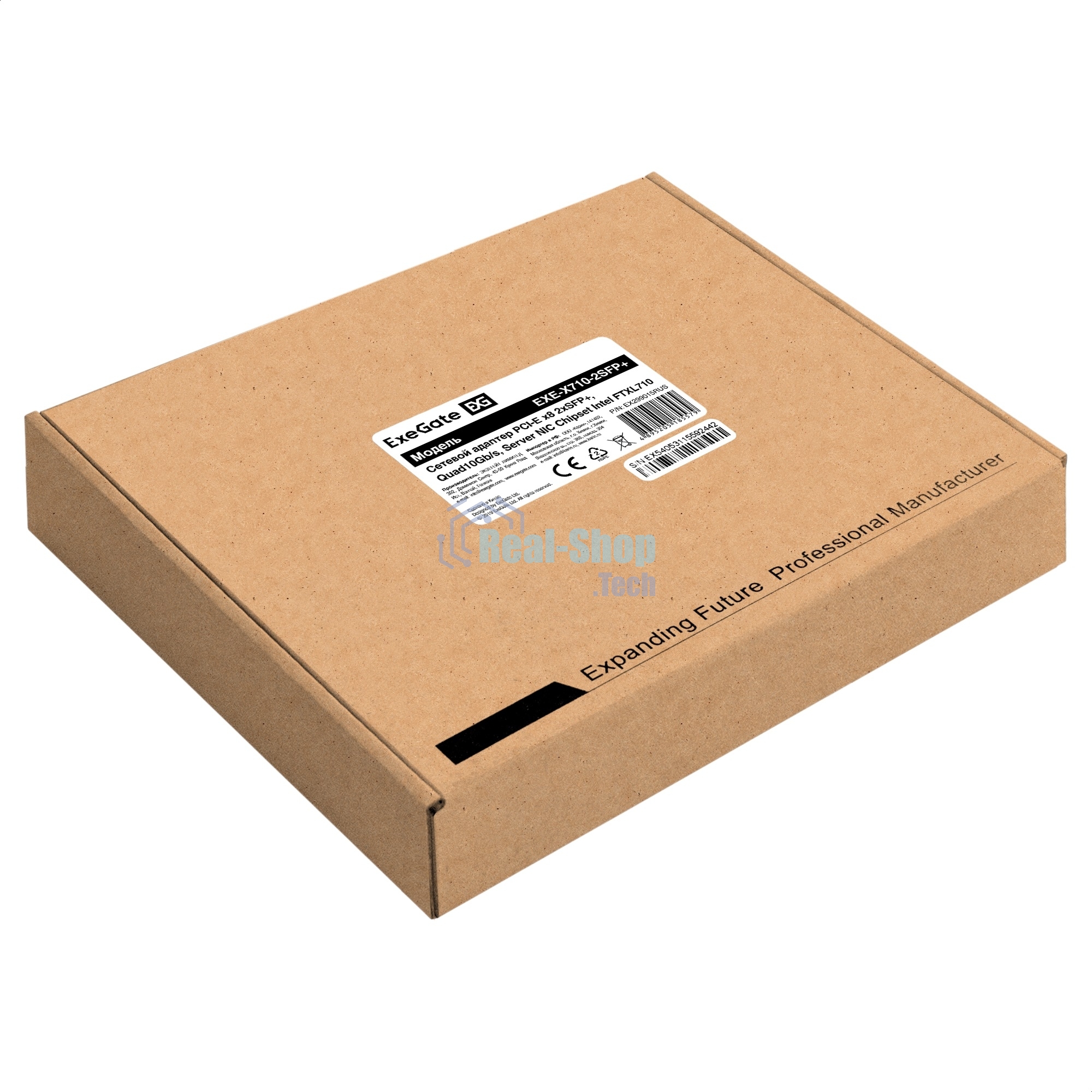 Сетевой адаптер ExeGate EXE-X710-2SFP+ (PCI-E x8 v.3, порты 2x SFP+, Dual 10Gb/s, Server NIC Chipset Intel FTXL710)