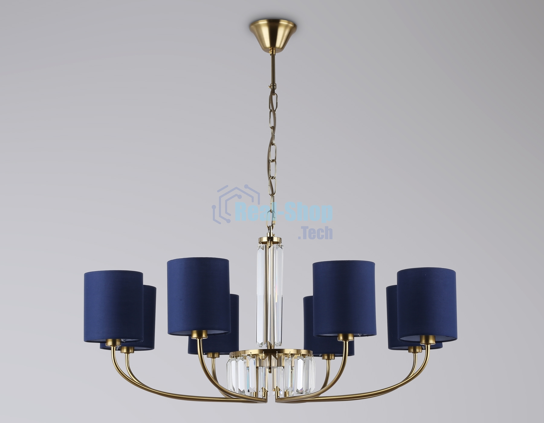 Люстра Ambrella light LH71273/8 BS/DB латунь/темно синий E14/8 max 40W D820*840