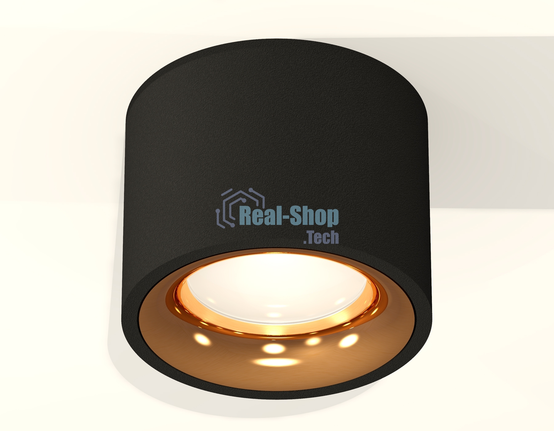 Светильник Ambrella Light XS7511024 SBK/PYG черный песок/золото желтое полированное MR16 GU5.3 (C7511, N7014)