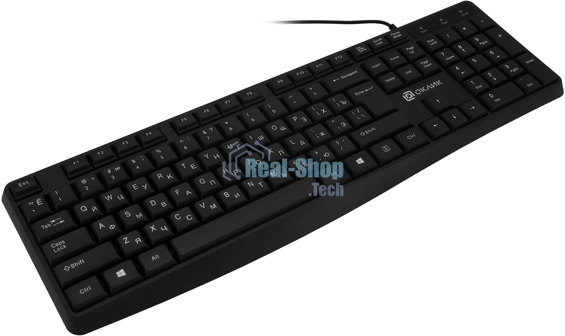 Клавиатура проводная Oklick 145M, USB, черный