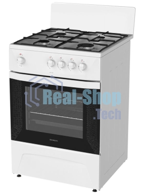Плита газовая Darina C 1001 W белый/черный, конфорок 4 шт, духовка 50 л, 60 см x 85 см x 60 см