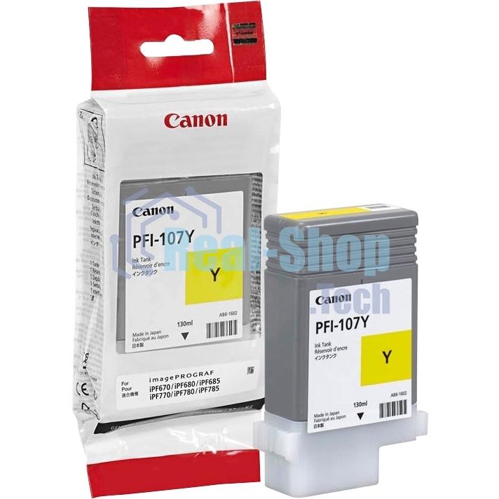 Картридж струйный Canon PFI-107Y (6708B001) желтый (130 мл) для Canon iP F680/685/780/785