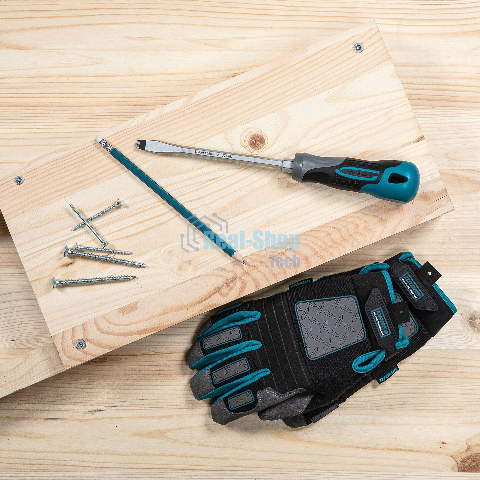 Отвертка Gross 12119 SL8,0 x 150 мм S2, трехкомпонентная рукоятка