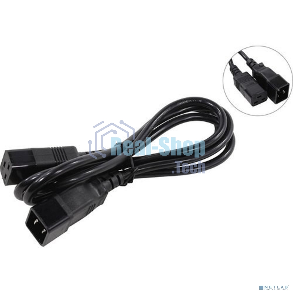 Кабель питания (UPS) ExeGate Power EC20-1,8P (С19->С20) VDE-250V-3*1.5-СU, 16А, черный, 1.8м