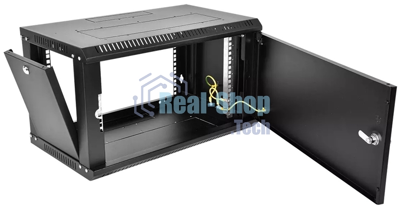 Шкаф телекоммуникационный настенный разборный ЦМО ЭКОНОМ 9U (600 x 520) дверь металл, черный (ШРН-Э-9.500.1-9005)