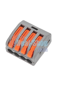 Универсальная клемма Rexant СМК 222-414, 4-проводная серая 0,08-2,5/4 мм² (50 шт/уп)