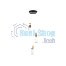 Светильник Ambrella light LH55252/3 BK/BS/CL черный/латунь/прозрачный E14*3 max 40W D230*1200