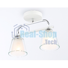 Светильник Ambrella light TR303229/2 WH/CH/CL/FR белый/хром/прозрачный/белый матовый E27*2 max 60W 340*120*250