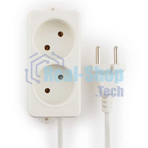 Сетевой фильтр Гарнизон EL-NL2-W-2, 2 розетки, допустимый ток 10А, длина 2 м.