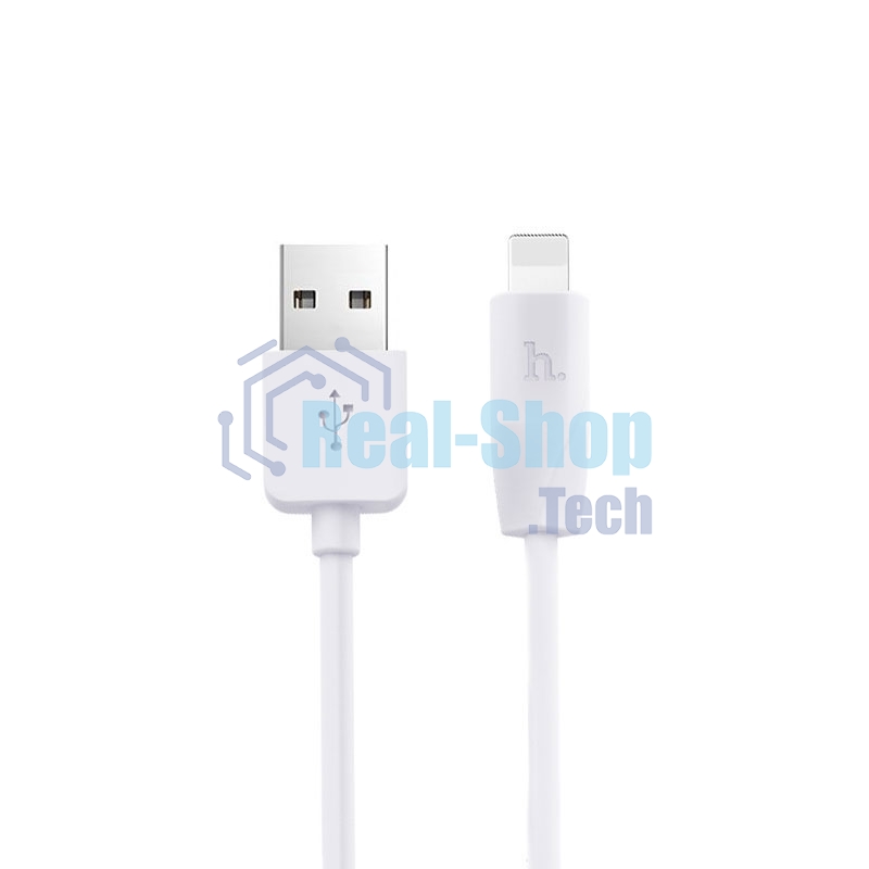 Кабель USB 2.0 hoco X1, AM/Lightning, белый, 2м
