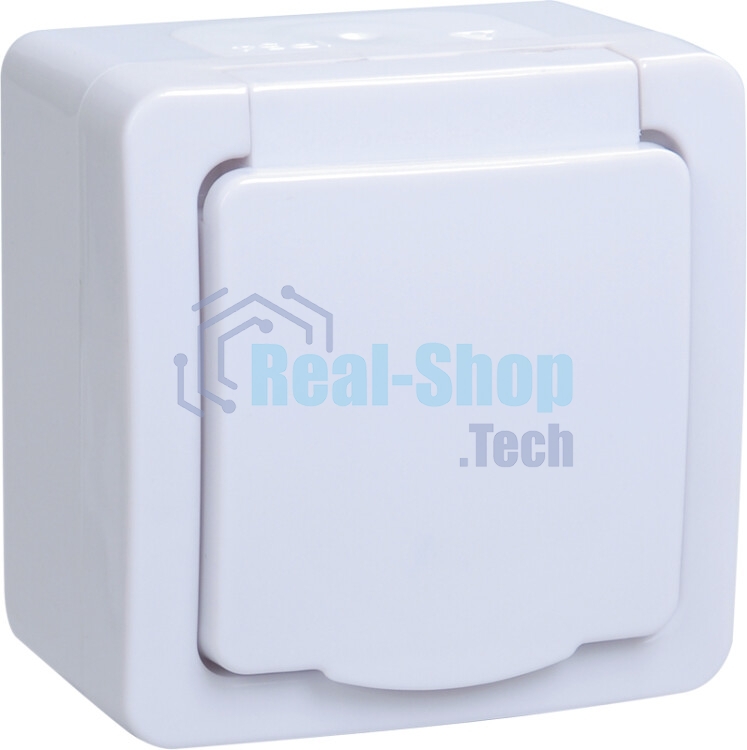 Розетка одноместная IEK ERMP12-K01-16-54-EC РСб20-3-ГПБб роз.1м с з/к о/у IP54 (цвет крышки:белый) ГЕРМЕС PLUS