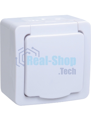 Розетка одноместная IEK ERMP12-K01-16-54-EC РСб20-3-ГПБб роз.1м с з/к о/у IP54 (цвет крышки:белый) ГЕРМЕС PLUS
