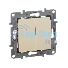 Механизм выключателя 2-кл. СП Etika 10АX безвинт. зажимы сл. кость Legrand 672302