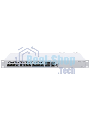 Маршрутизатор MikroTik CRS312-4C+8XG-RM Cloud Router Switch 8х 1G/2.5G/5G/10G RJ45, 4х 10G RJ45/SFP+ with RouterOS L5, 1U rackmount enclosure