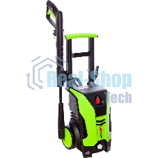 Мойка высокого давления RedVerg RD-HPW1800 220В/50Гц; 1800Вт; 140 бар; расход воды-306л/ч; темпер. воды на вх.-до 60 град; шланг-5м; пласт. пистолет и удлинит. насадка; емкость для моющего средства; вес-5,6кг