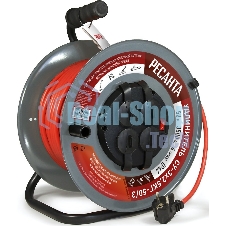 Удлинитель силовой Ресанта СУ-3х2,5КГ-50/3 (61/118/10) 2x1.0 кв.мм 4 розет. 40 м ПВС катушка серый