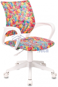 Кресло детское Бюрократ BUROKIDS 1 W мультиколор алфавит крестов. пластик, пластик белый