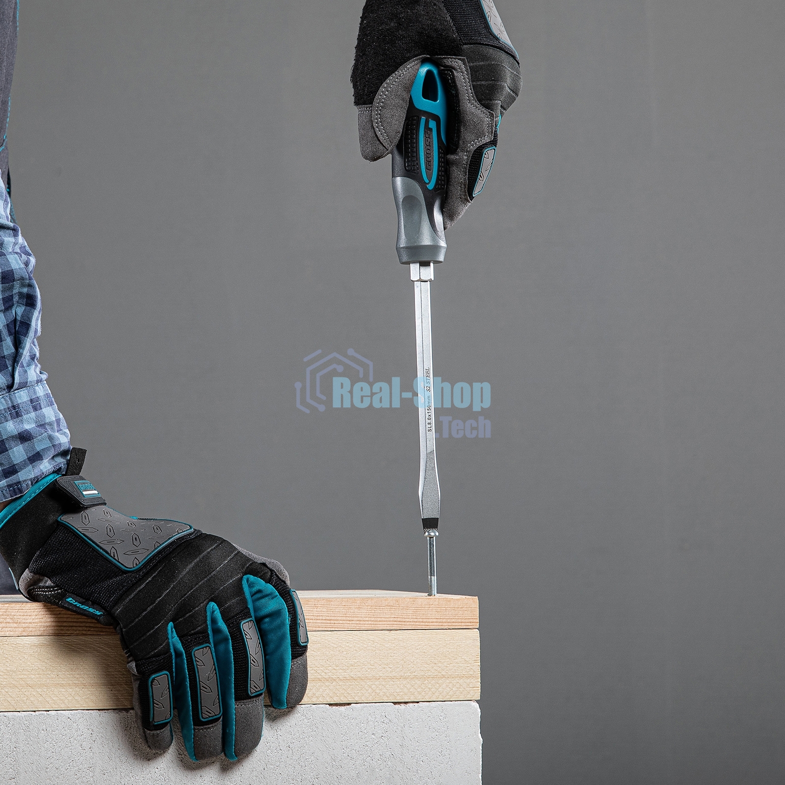 Отвертка Gross 12119 SL8,0 x 150 мм S2, трехкомпонентная рукоятка