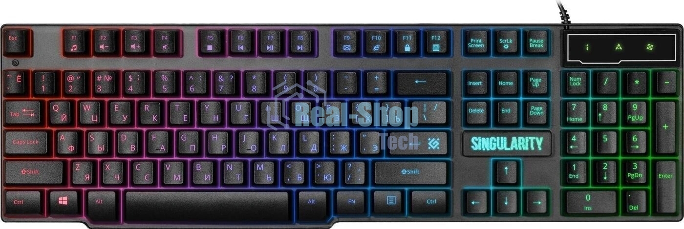 Комплект клавиатура+мышь Defender Singularity MKP-118 проводной, USB, 3200 DPI, чёрный