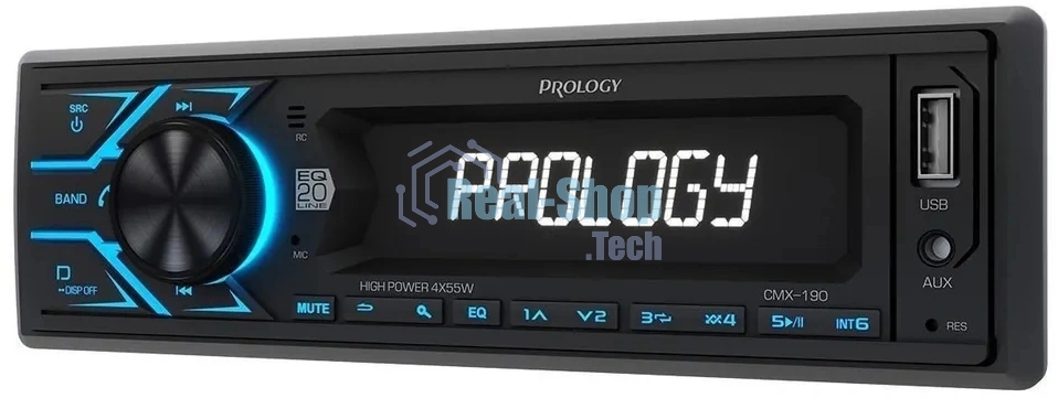 Автомагнитола Prology CMX-190, 1 DIN, Bluetooth, USB Type-A, AUX, пульт ДУ