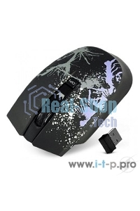 Мышь беспроводная Crown CMM-930W черный, 1600 dpi, радиоканал, USB, кнопки - 4