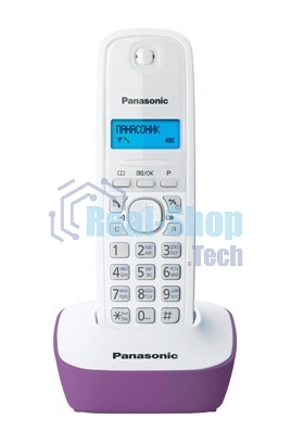 Телефон беспроводной (DECT) Panasonic KX-TG1611RUF (сиреневый) АОН, Caller ID,12 мелодий звонка,подсветка дисплея,поиск трубки